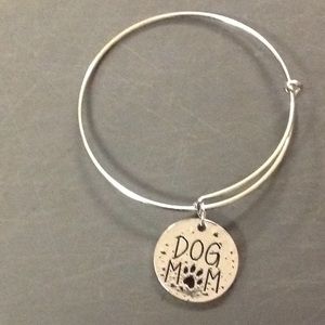 Dog Mom Silver Charm Bracelet